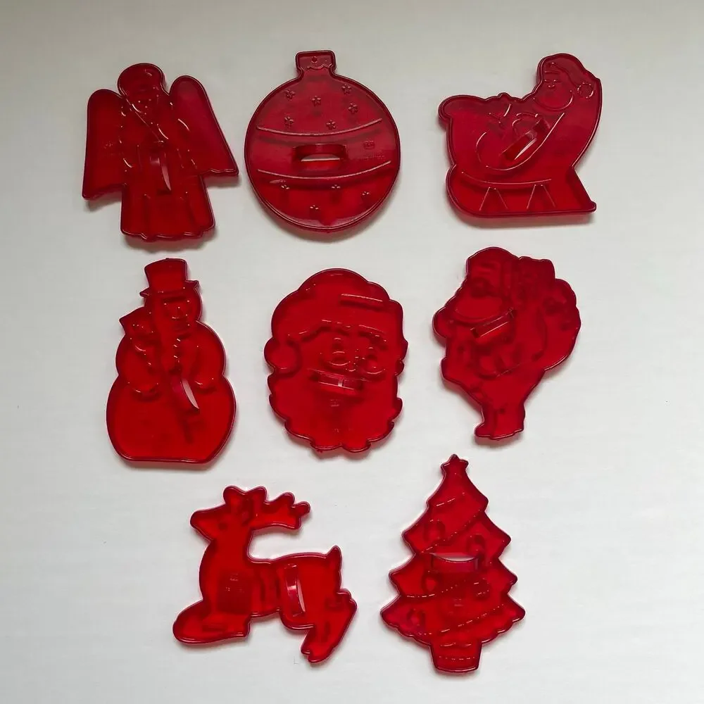 Vintage Christmas Cookie Cutters by HRM Crown Logo Set of 8